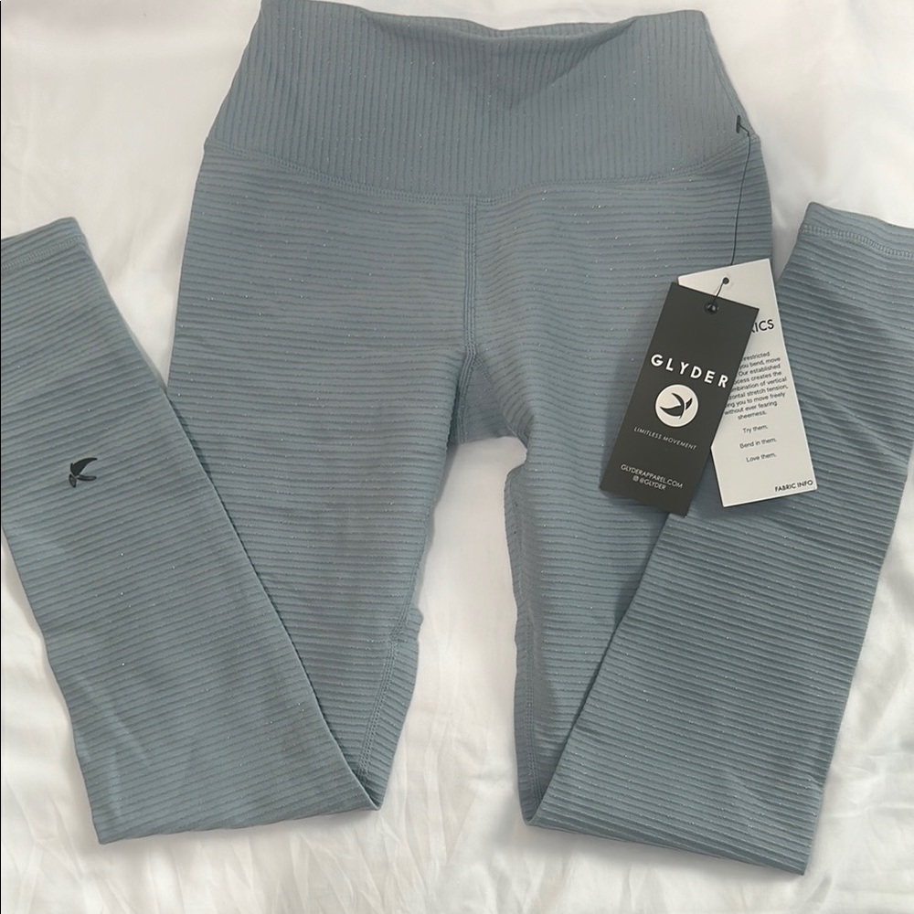 Glyder Blue Ribbed Leggings